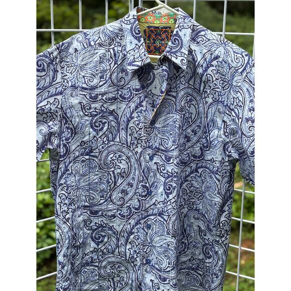 ROBERT GRAHAM MENS MUIR PAISLEY BUTTON DOWN SPORT SHIRT SIZE LARGE PRE-OWENED - Picture 1 of 4